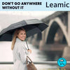 Leamic Windproof Travel Umbrella - Compact, Double Vented Folding Umbrella - Automatic Open & Close Button - Portable, Lightweight Outdoor & Golf Rain Umbrellas, UV Protection
